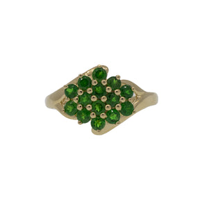 Tsavorite Garnet Cluster Ring