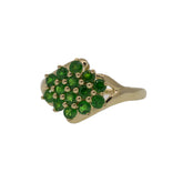 Tsavorite Garnet Cluster Ring