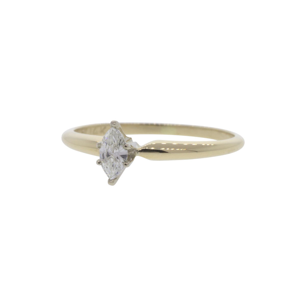 14K Yellow Gold Marquise Diamond Ring