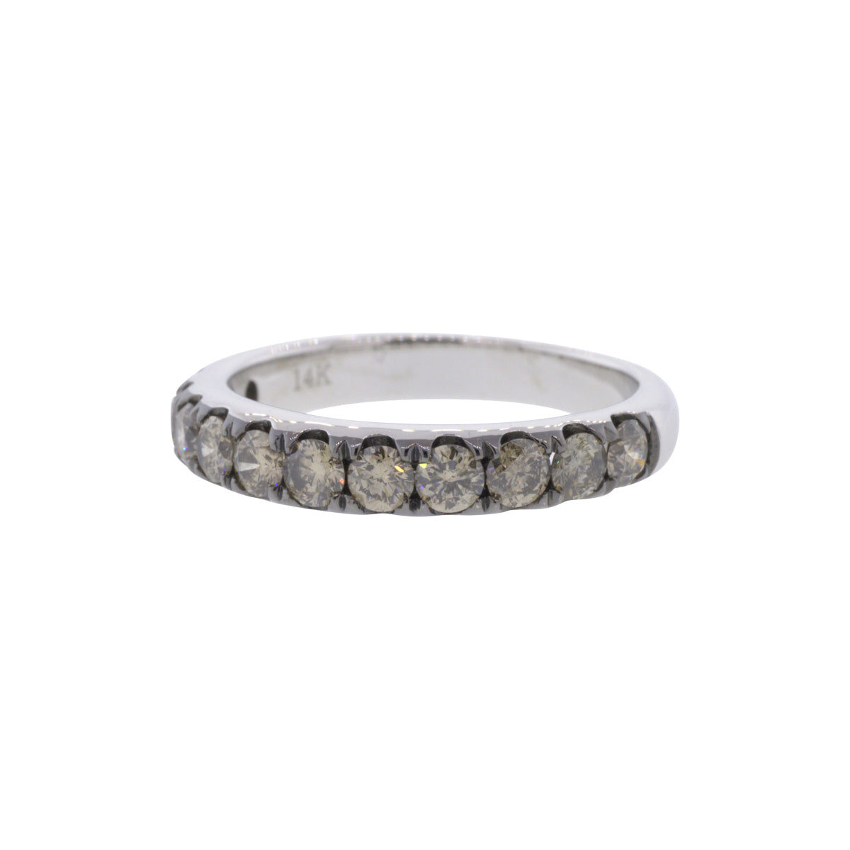 14K White Gold Champagne Diamond Band