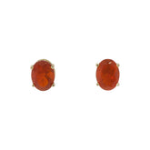 Oval Fire Opal Stud Earrings