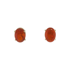 Oval Fire Opal Stud Earrings