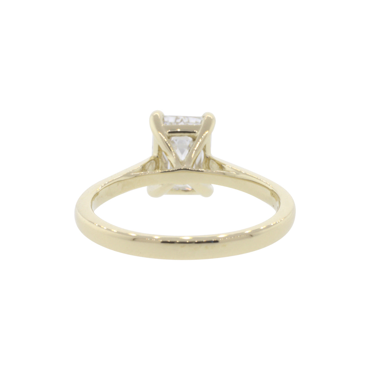 14K Yellow Gold 2.05ct Natural D/VS2 XX Emerald Cut Diamond Ring