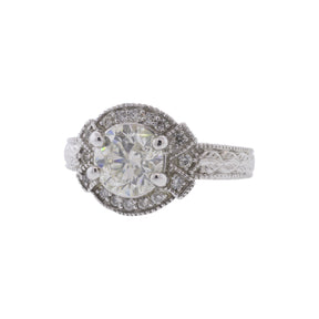 14K White Gold 1.94ctw Diamond Halo Ring