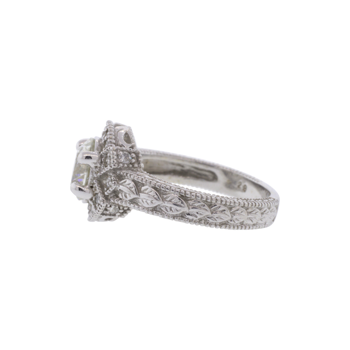 14K White Gold 1.94ctw Diamond Halo Ring