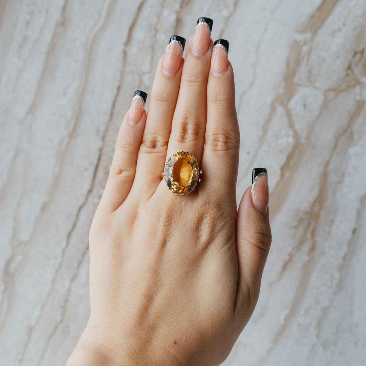 10K Yellow Gold Oval Citrine Ring
