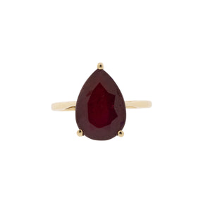 9K Yellow Gold 5.04ct Flux Treated Ruby Ring