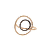 14K Rose Gold Black & White Diamond Negative Space Ring