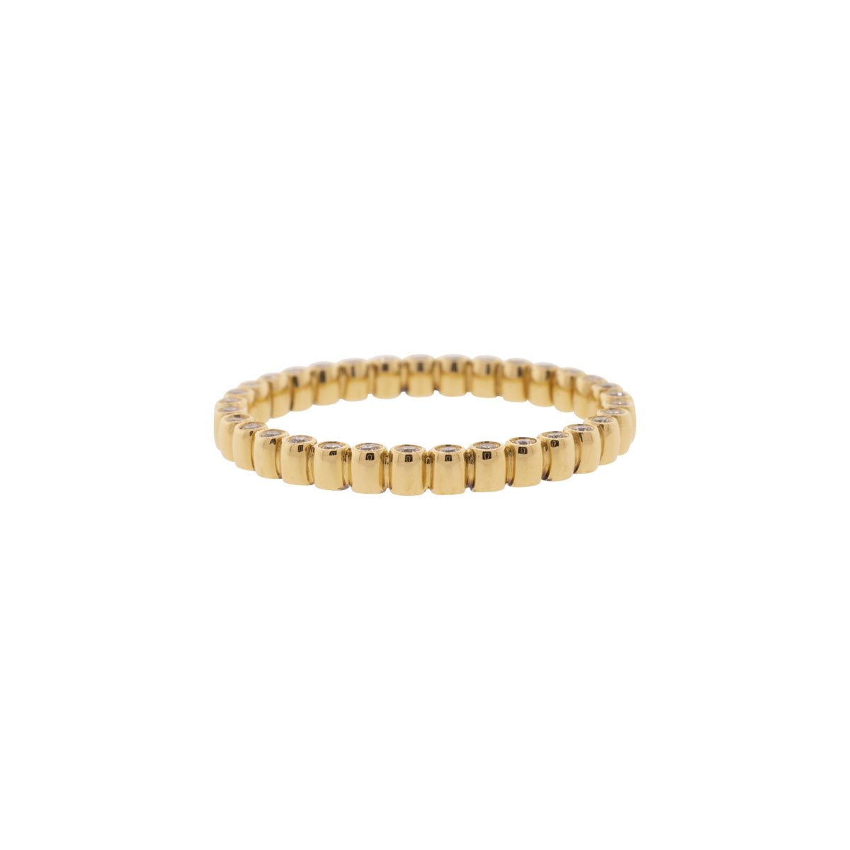 18K Yellow Gold Reversible Black & White Diamond Eternity Ring