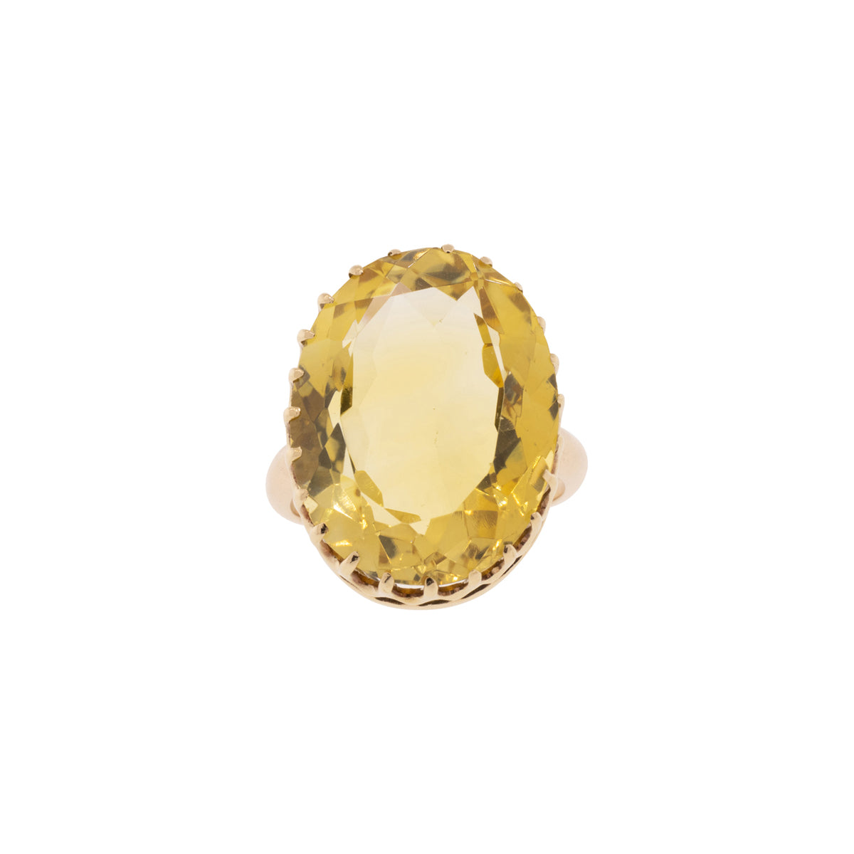 10K Yellow Gold Oval Citrine Ring