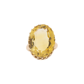 10K Yellow Gold Oval Citrine Ring