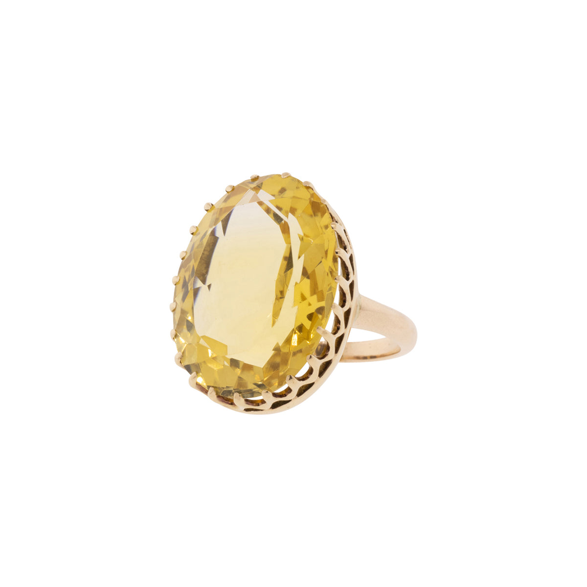 10K Yellow Gold Oval Citrine Ring