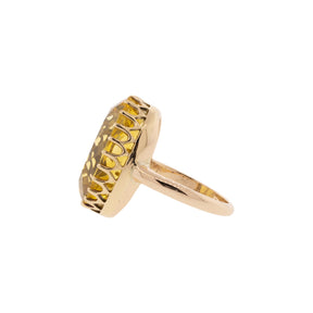 10K Yellow Gold Oval Citrine Ring