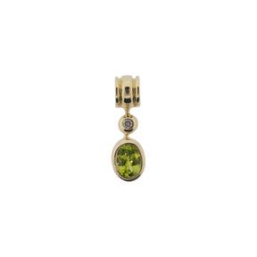 14K Yellow Gold Peridot & Diamond Pendant