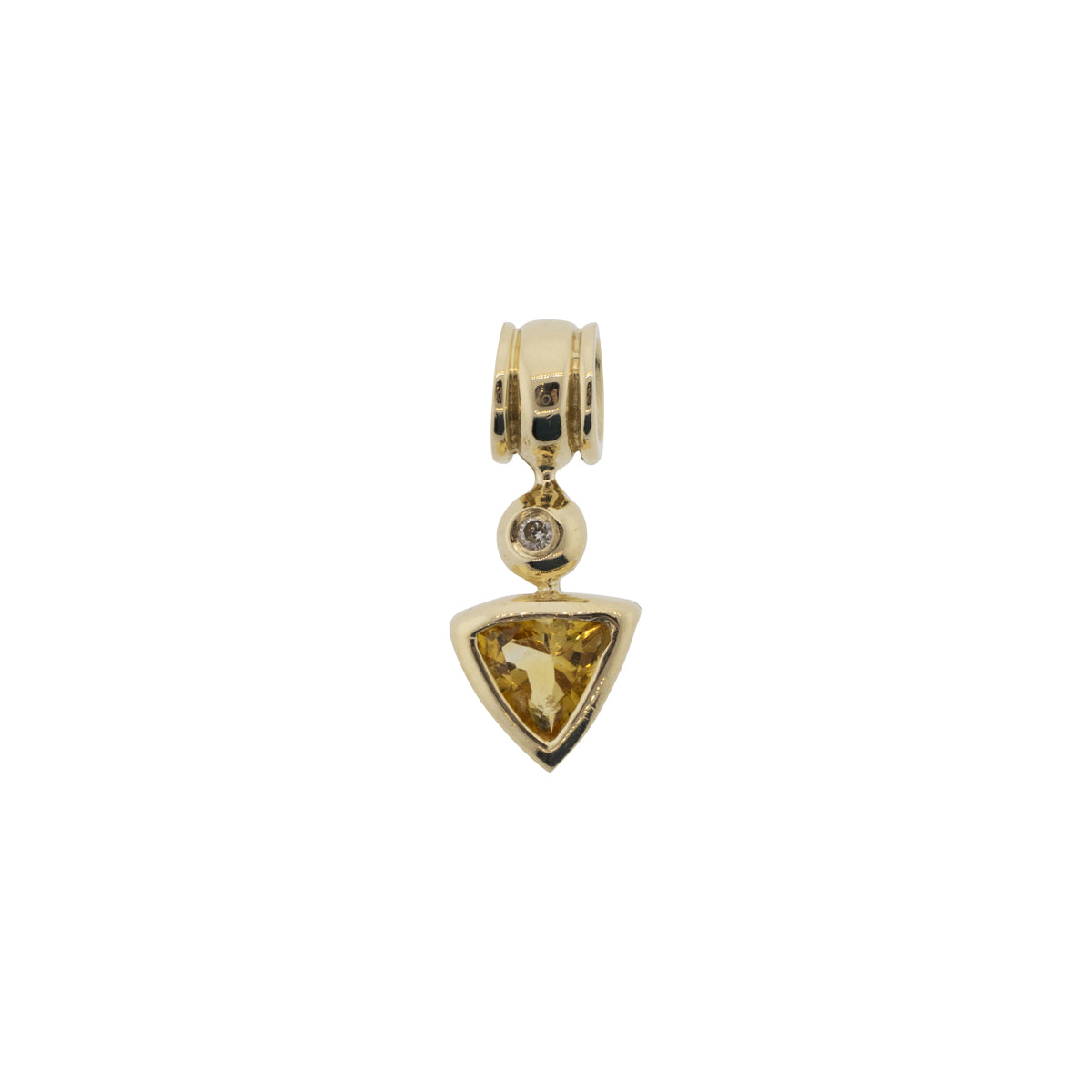 14K Yellow Gold Citrine & Diamond Pendant