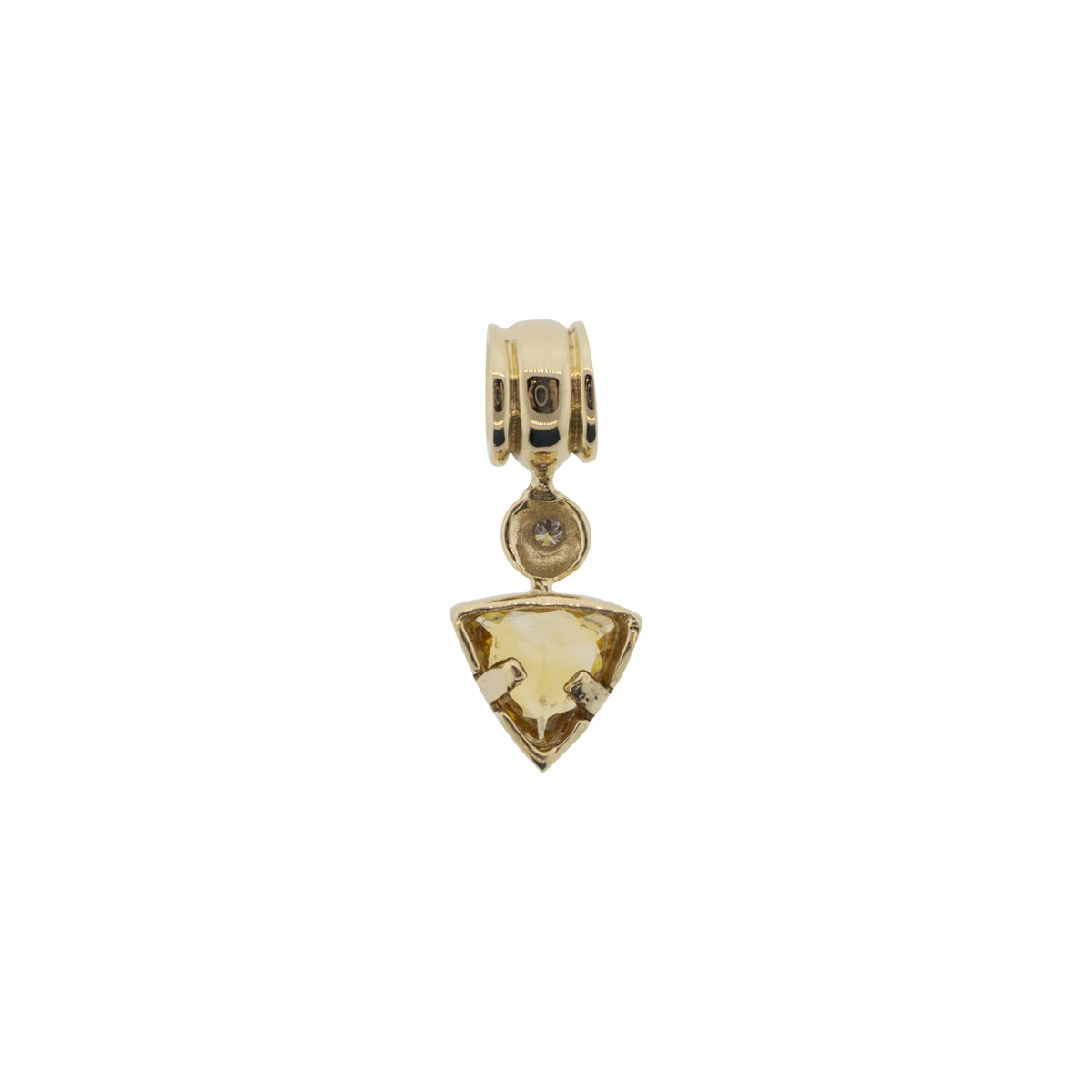 14K Yellow Gold Citrine & Diamond Pendant