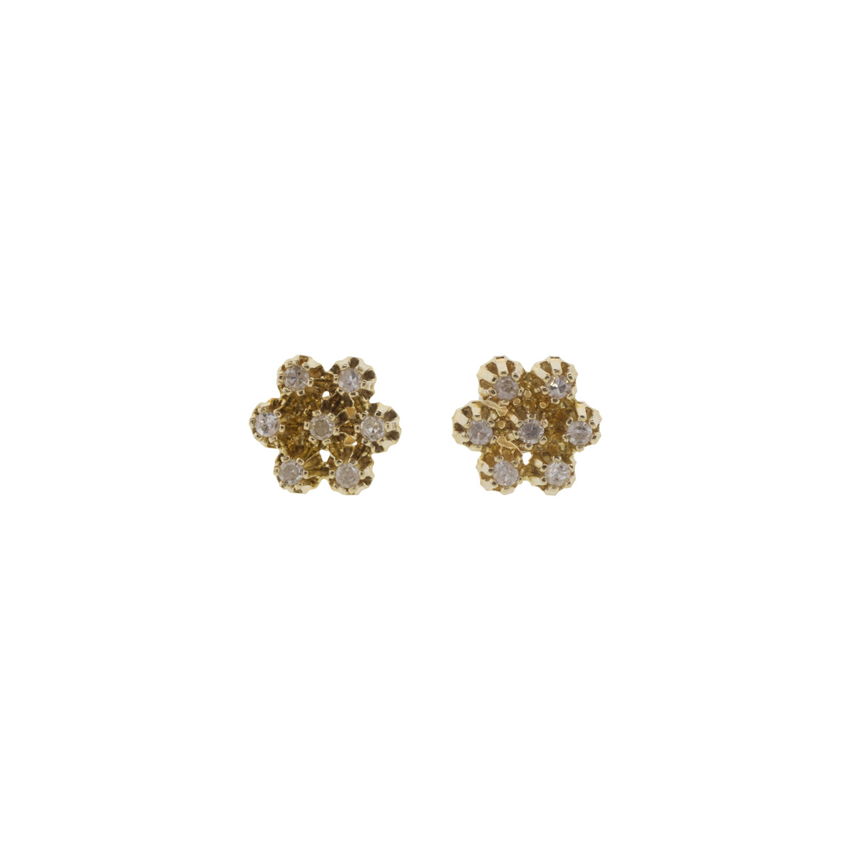 Single Cut Diamond Cluster Stud Earrings