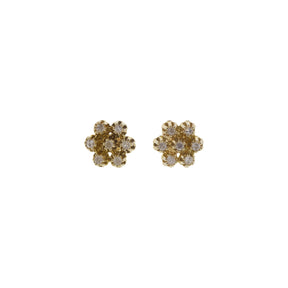 Single Cut Diamond Cluster Stud Earrings