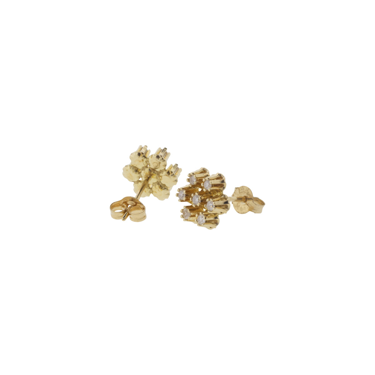 Single Cut Diamond Cluster Stud Earrings