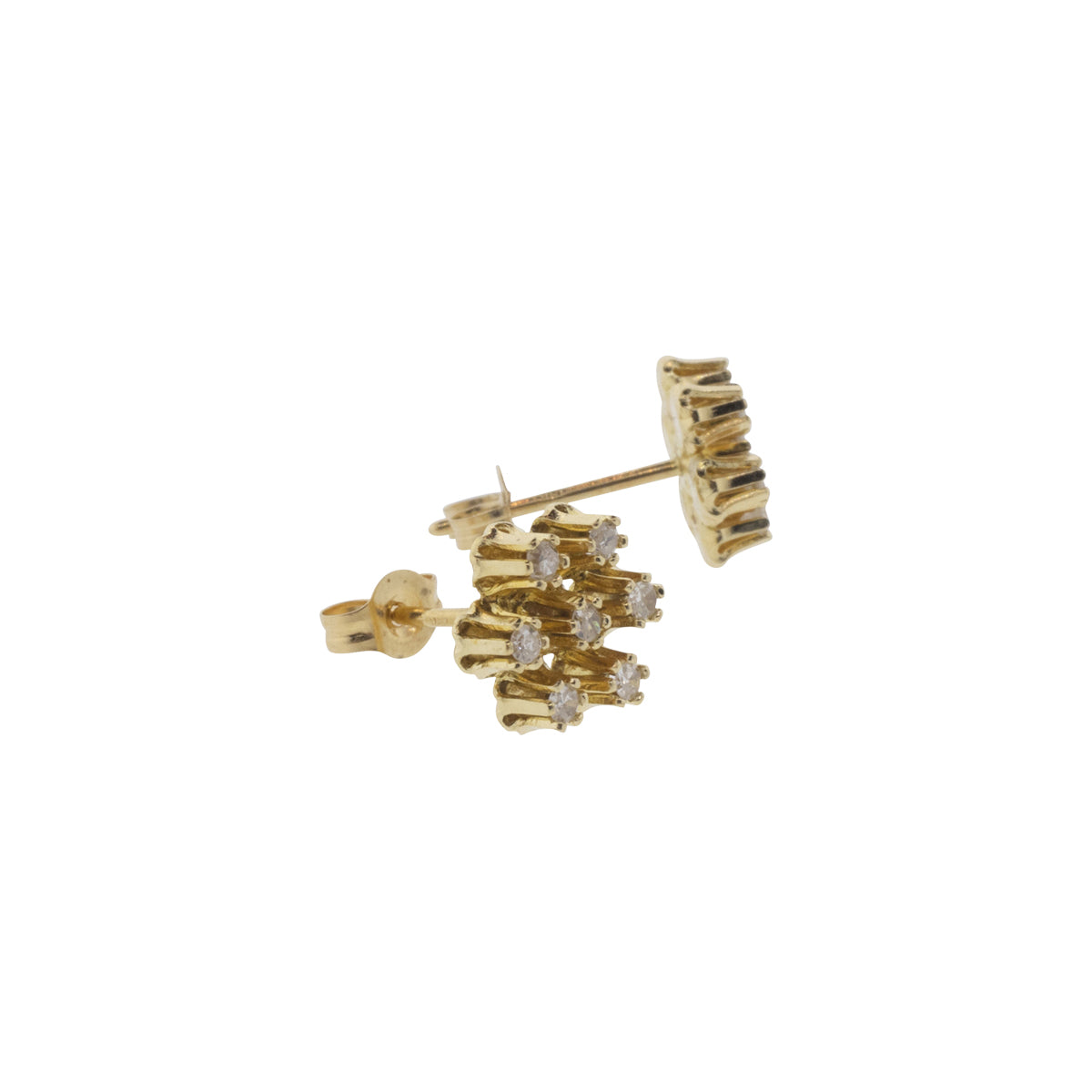 Single Cut Diamond Cluster Stud Earrings