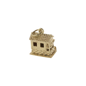 14K Yellow Gold Water Wheel Mill House Charm
