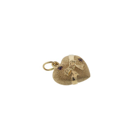 14K Yellow Gold Puffy Heart Charm