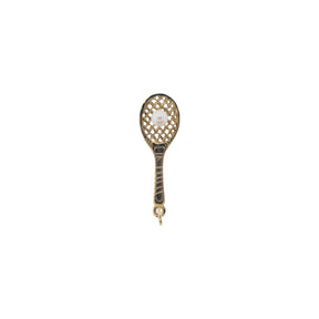 14K Yellow Gold Akoya Pearl Tennis Racket Charm