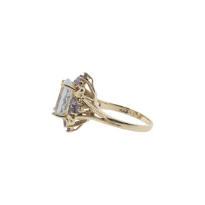 10K Yellow Gold Aquamarine & Tanzanite Ring
