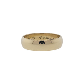 14K Yellow Gold Carved 6mm Half-Round Band