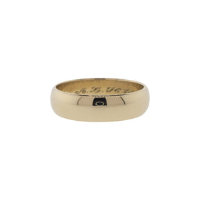 14K Yellow Gold Carved 6mm Half-Round Band