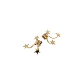 14K Yellow Gold Three Star Studs With Jackets