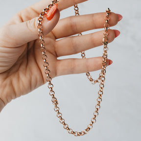 9K Rose Gold 19.5" Rolo Chain