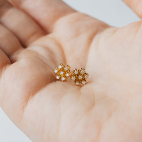Single Cut Diamond Cluster Stud Earrings