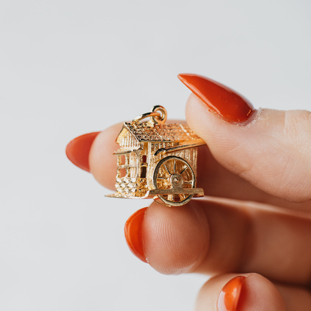 14K Yellow Gold Water Wheel Mill House Charm