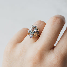 10K Yellow Gold Aquamarine & Tanzanite Ring