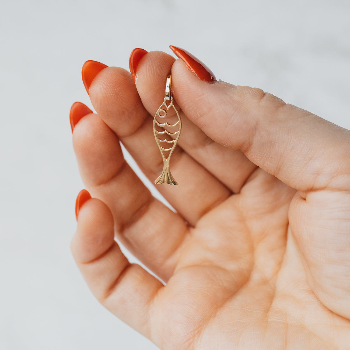 14K Yellow Gold Fish Charm