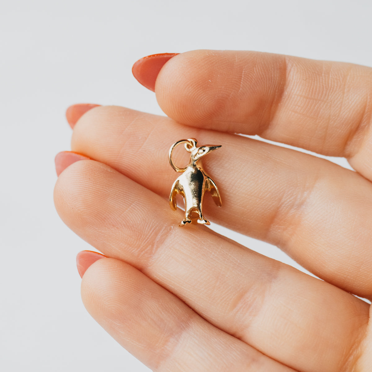 14K Yellow Gold Penguin Charm