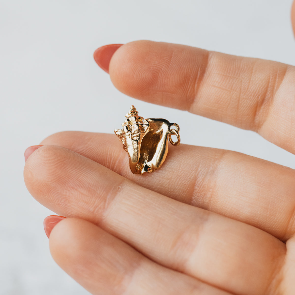 18K Yellow Gold Shell Charm