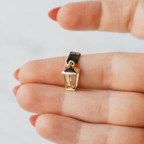 14K Yellow Gold Lantern Charm