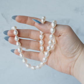 20-Inch Freshwater Pearl Necklace with 14k White Gold Clasp