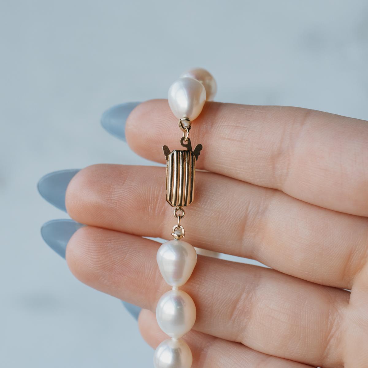 20-Inch Freshwater Pearl Necklace with 14k White Gold Clasp