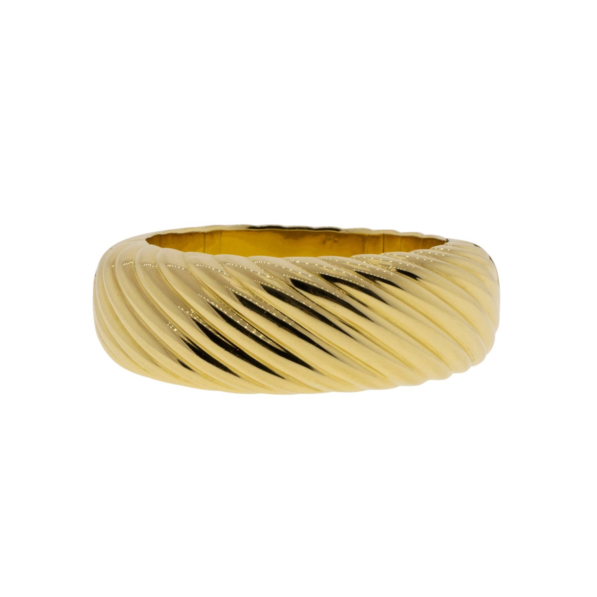 18K Yellow Gold Hollow Hinged Cuff