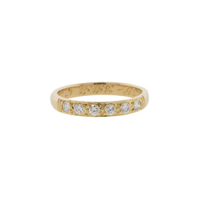 18K Yellow Gold Six Stone Diamond Ring