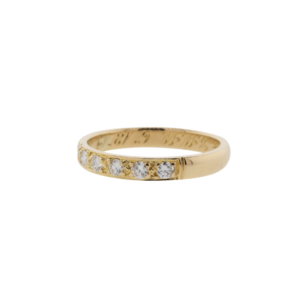 18K Yellow Gold Six Stone Diamond Ring