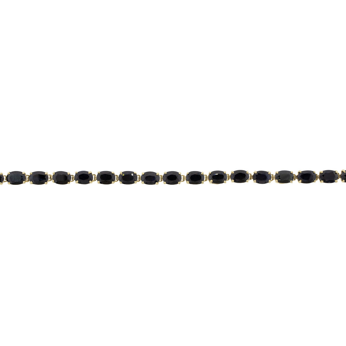 14K Yellow Gold Dark Blue Sapphire Tennis Bracelet