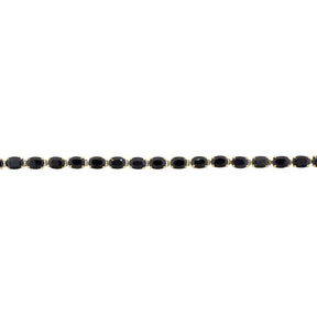 14K Yellow Gold Dark Blue Sapphire Tennis Bracelet