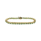 14K Yellow Gold Natural Emerald Tennis Bracelet