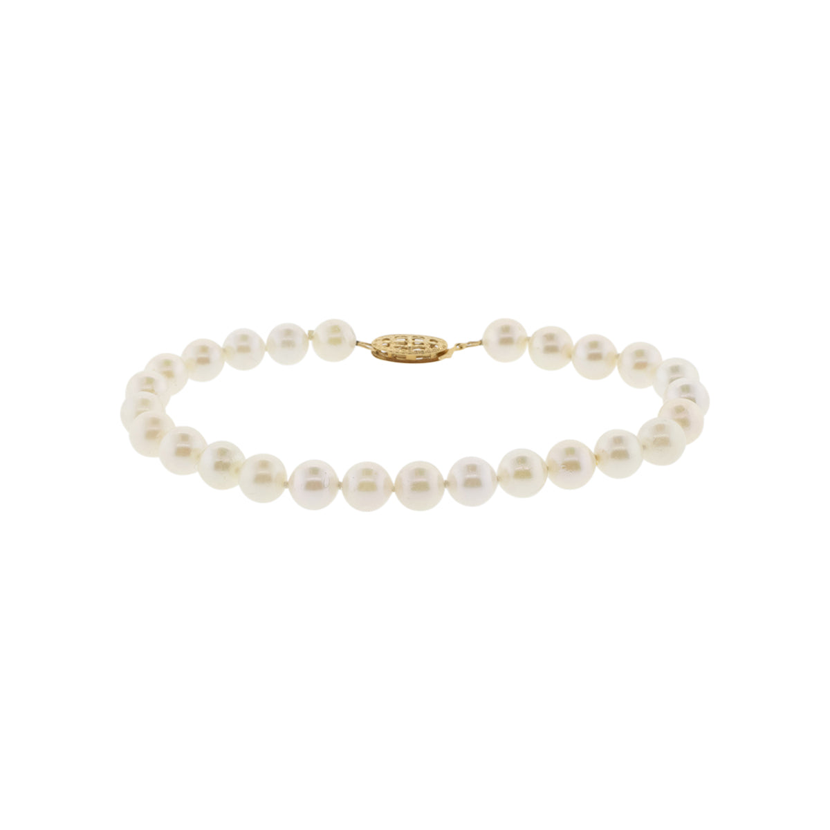 14K Yellow Gold 6mm Akoya Pearl Bracelet