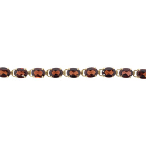 14K Yellow Gold Natural Oval Ruby Line Bracelet