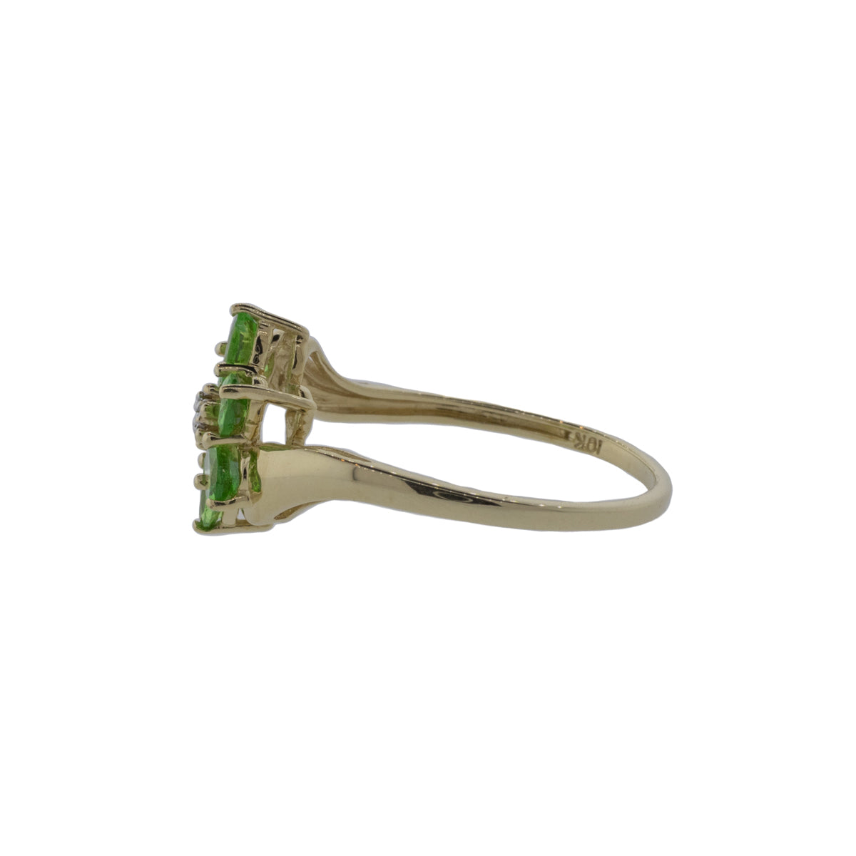 Tsavorite Garnet and Diamond Flower Ring